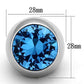 TK1367 - High polished (no plating) Stainless Steel Ring with Synthetic Synthetic Glass in Sea Blue-1