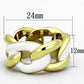 TK1369 - IP Gold(Ion Plating) Stainless Steel Ring with Epoxy  in White-1