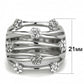 TK1372 - High polished (no plating) Stainless Steel Ring with Top Grade Crystal  in Clear-1