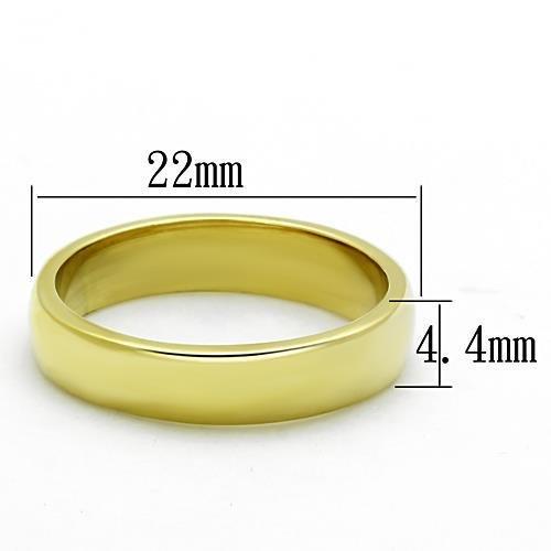 TK1375G - IP Gold(Ion Plating) Stainless Steel Ring with No Stone-1