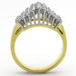 TK1376 - Two-Tone IP Gold (Ion Plating) Stainless Steel Ring with AAA Grade CZ  in Clear-2