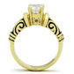 TK1377 - IP Gold(Ion Plating) Stainless Steel Ring with AAA Grade CZ  in Clear-2