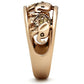 TK1380 - IP Rose Gold(Ion Plating) Stainless Steel Ring with Top Grade Crystal  in Citrine Yellow-3