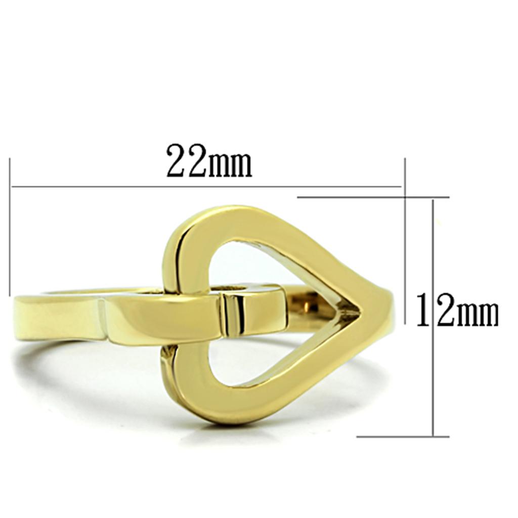 TK1382 - IP Gold(Ion Plating) Stainless Steel Ring with No Stone-1