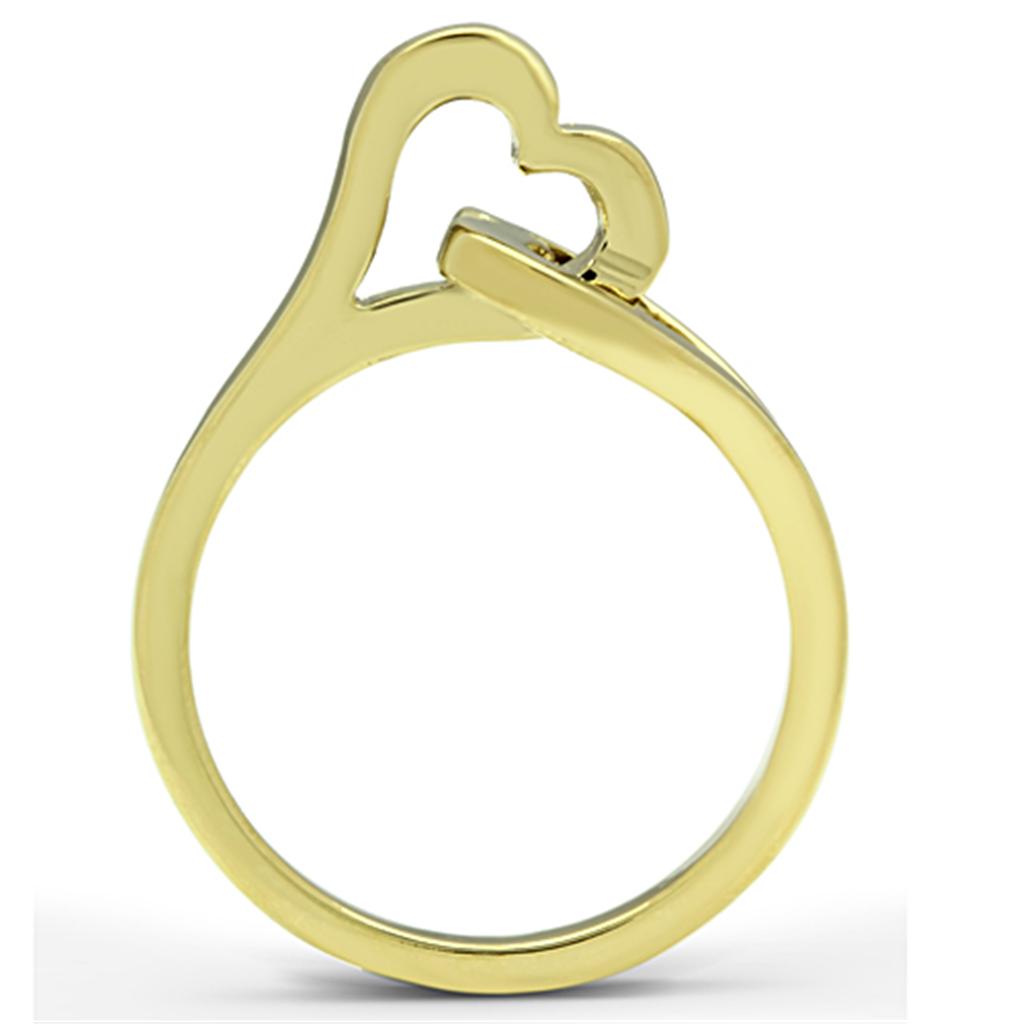 TK1382 - IP Gold(Ion Plating) Stainless Steel Ring with No Stone-2