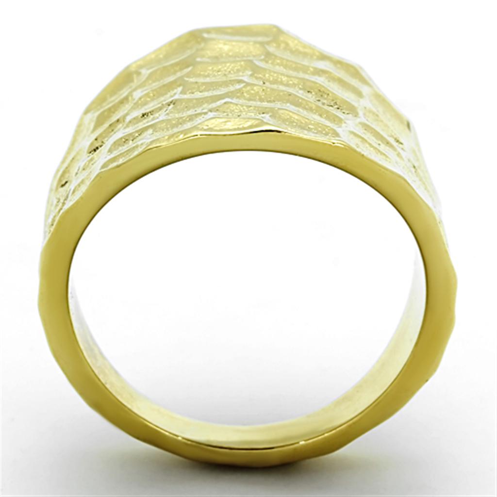 TK1383 - IP Gold(Ion Plating) Stainless Steel Ring with No Stone-2