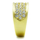 TK1385 - IP Gold(Ion Plating) Stainless Steel Ring with Top Grade Crystal  in Clear-3