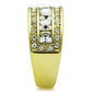 TK1386 - IP Gold(Ion Plating) Stainless Steel Ring with Top Grade Crystal  in Clear-3