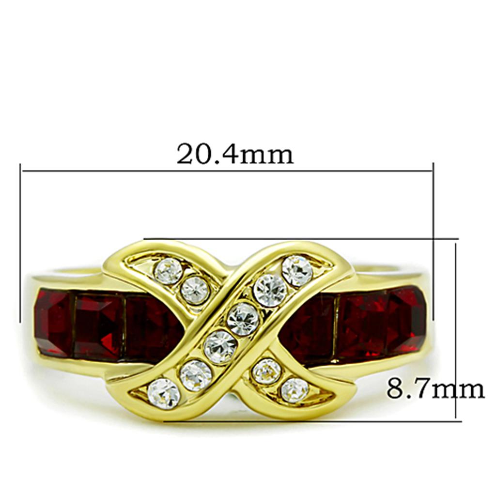 TK1388 - IP Gold(Ion Plating) Stainless Steel Ring with Top Grade Crystal  in Siam-1