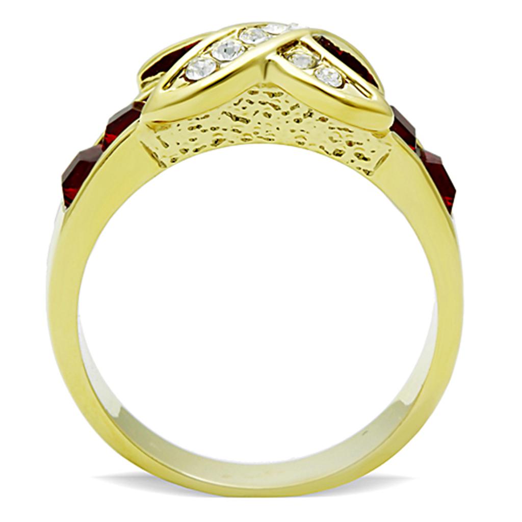 TK1388 - IP Gold(Ion Plating) Stainless Steel Ring with Top Grade Crystal  in Siam-2