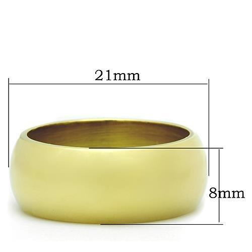 TK1391 - IP Gold(Ion Plating) Stainless Steel Ring with No Stone-1