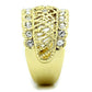 TK1393 - IP Gold(Ion Plating) Stainless Steel Ring with Top Grade Crystal  in Clear-3