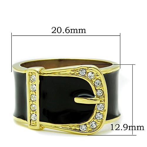 TK1396 - IP Gold(Ion Plating) Stainless Steel Ring with Top Grade Crystal  in Clear-1