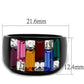 TK1397J - IP Black(Ion Plating) Stainless Steel Ring with Top Grade Crystal  in Multi Color-1