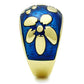 TK1399 - IP Gold(Ion Plating) Stainless Steel Ring with Epoxy  in Capri Blue-3