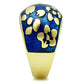 TK1399 - IP Gold(Ion Plating) Stainless Steel Ring with Epoxy  in Capri Blue-4