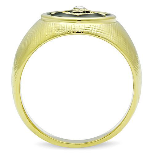 TK1403 - IP Gold(Ion Plating) Stainless Steel Ring with Top Grade Crystal  in Clear-1