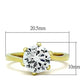 TK1406 - IP Gold(Ion Plating) Stainless Steel Ring with AAA Grade CZ  in Clear-1
