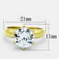 TK1408 - IP Gold(Ion Plating) Stainless Steel Ring with AAA Grade CZ  in Clear-1