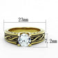 TK1410 - IP Gold(Ion Plating) Stainless Steel Ring with AAA Grade CZ  in Clear-1