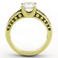 TK1410 - IP Gold(Ion Plating) Stainless Steel Ring with AAA Grade CZ  in Clear-2
