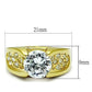 TK1411 - IP Gold(Ion Plating) Stainless Steel Ring with AAA Grade CZ  in Clear-1