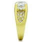 TK1411 - IP Gold(Ion Plating) Stainless Steel Ring with AAA Grade CZ  in Clear-3