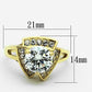 TK1412 - IP Gold(Ion Plating) Stainless Steel Ring with AAA Grade CZ  in Clear-1