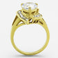 TK1412 - IP Gold(Ion Plating) Stainless Steel Ring with AAA Grade CZ  in Clear-2