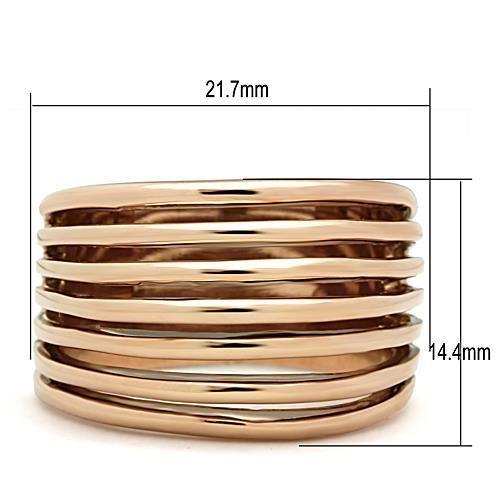 TK1414 - IP Rose Gold(Ion Plating) Stainless Steel Ring with No Stone-1