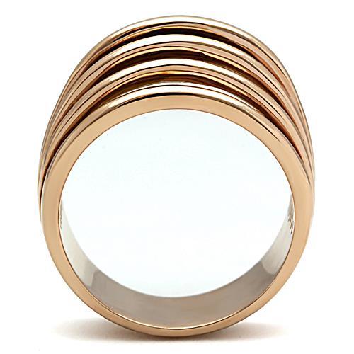 TK1414 - IP Rose Gold(Ion Plating) Stainless Steel Ring with No Stone-2