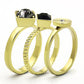 TK1417 - IP Gold(Ion Plating) Stainless Steel Ring with Top Grade Crystal  in Jet-3
