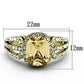 TK1418 - IP Gold(Ion Plating) Stainless Steel Ring with AAA Grade CZ  in Champagne-1