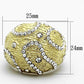TK1419 - IP Gold(Ion Plating) Stainless Steel Ring with Top Grade Crystal  in Clear-1