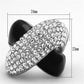 TK1427 - High polished (no plating) Stainless Steel Ring with Top Grade Crystal  in Clear-1