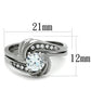 TK1429 - High polished (no plating) Stainless Steel Ring with AAA Grade CZ  in Clear-1