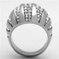 TK1430 - High polished (no plating) Stainless Steel Ring with Top Grade Crystal  in Clear-2