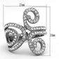 TK1437 - High polished (no plating) Stainless Steel Ring with Top Grade Crystal  in Clear-1