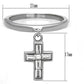 TK1438 - High polished (no plating) Stainless Steel Ring with AAA Grade CZ  in Clear-1