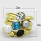 TK1440 - IP Gold(Ion Plating) Stainless Steel Ring with Synthetic Pearl in Multi Color-1