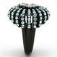 TK1442 - Two-Tone IP Black Stainless Steel Ring with Top Grade Crystal  in Sea Blue-3