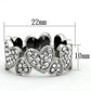 TK1443 - High polished (no plating) Stainless Steel Ring with Top Grade Crystal  in Clear-1