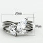 TK1445 - High polished (no plating) Stainless Steel Ring with AAA Grade CZ  in Clear-1