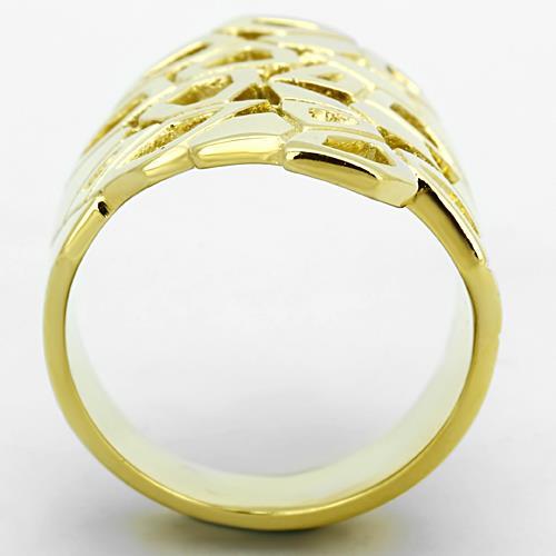 TK1446 - IP Gold(Ion Plating) Stainless Steel Ring with No Stone-2