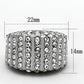 TK1447 - High polished (no plating) Stainless Steel Ring with Top Grade Crystal  in Clear-1