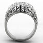TK1447 - High polished (no plating) Stainless Steel Ring with Top Grade Crystal  in Clear-2