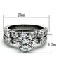 TK1450 - High polished (no plating) Stainless Steel Ring with AAA Grade CZ  in Clear-1