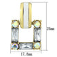 TK1465 - IP Gold(Ion Plating) Stainless Steel Earrings with Top Grade Crystal  in Clear-1