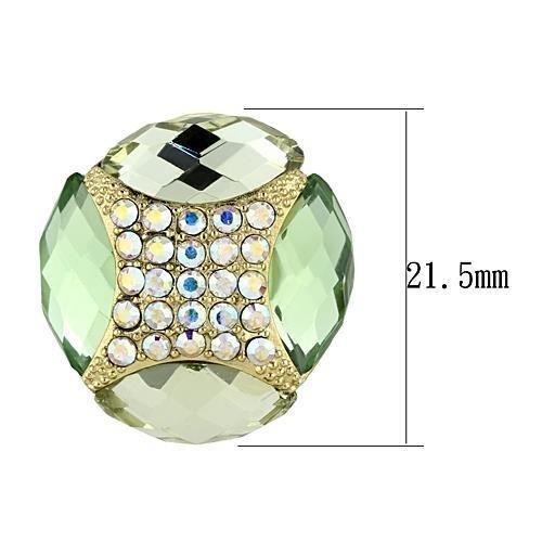 TK1468 - IP Gold(Ion Plating) Stainless Steel Earrings with Synthetic Synthetic Glass in Multi Color-1