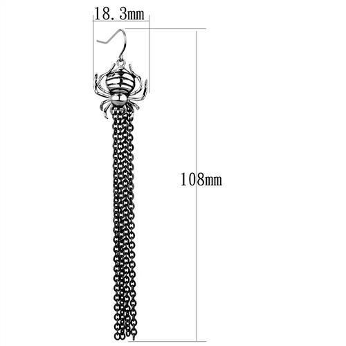 TK1481 - Two-Tone IP Black Stainless Steel Earrings with Epoxy  in Jet-1